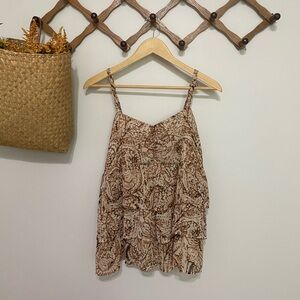Apostrophe Brown Tiered Sleeveless Camisole